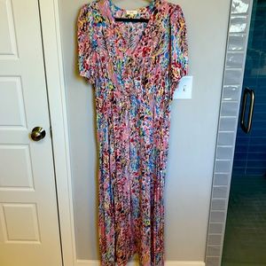 NWOT Ott Surplus Flutter Sleeve Maxi Dress